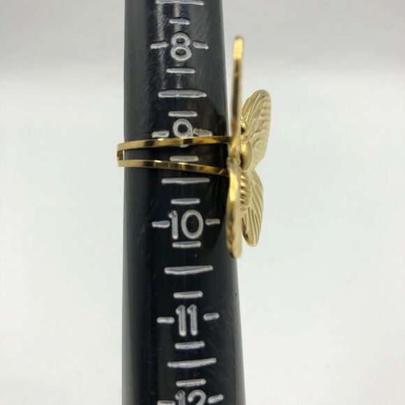 18K Gold Plated Butterfly Women's Statement Ring Open Back Insect Jewelry - Picture 10 of 12